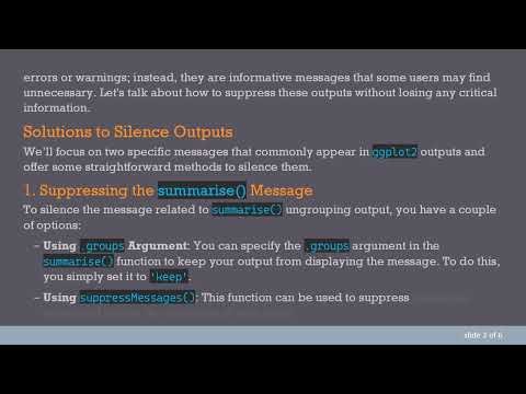 Silencing ggplot2 Output: A Guide to Quieting Your R Commands