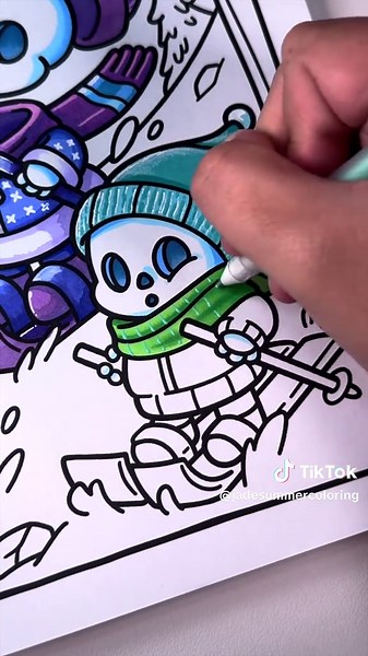 Spooky Skiing Christmas Coloring Book by Jade Summer