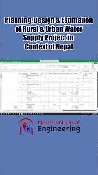 Step-by-Step Guide to Rate Analysis and Cost Estimation in Water Projects #watersupply #nie
