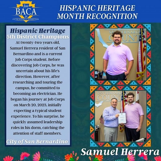 Today we recognize Samuel Herrera. He began his journey at Job Corps on March 20, 2023, initially expecting a typical student experience. To his surprise, he quickly assumed leadership roles in his dorm, catching the attention of staff members. About a month into his tenure, he was offered the position of dorm officer. Although hesitant at first due to the added responsibilities, he accepted and found it fulfilling. In this role, he not only supervises thirty students but also cultivates a cultu