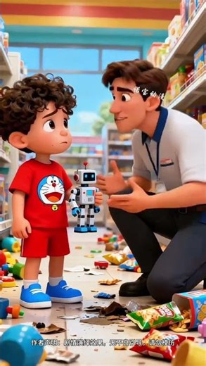 The little boy wants to buy a robot toy, two-dimensional animation, Youtube assistant