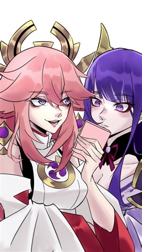 LOOK #genshinimpact #hoyovers #fypシ #raidenshogun #yaemiko #drawing