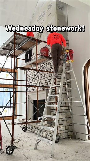 Here’s what we got done today! @BRUNT Workwear @EricBenson1009 @SPEC MIX @STABILA @Milwaukee Tool #hardwork #timelapse #masonry #stonework