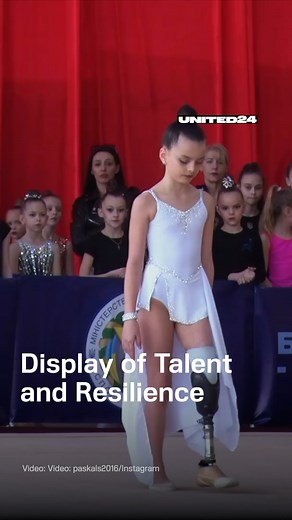UNITED24 | 8-year-old gymnast Sasha Paskal lost her leg in a russian strike on the Odesa region. After receiving a prosthetic limb and undergoing... | Instagram