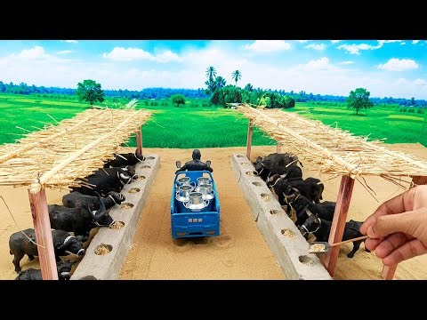 How to Build Buffalo Dairy Farm miniature Diorama | Black Cow Dairy Farm DIY