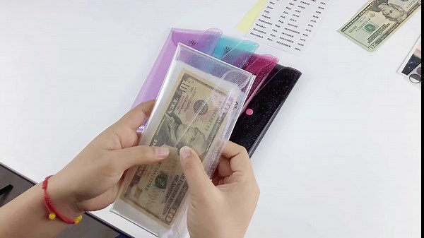 Purple Cash Envelope Wallet PVC Budget Wallets with PP Frosted Plastic Reusable Money Envelopes for Cash Pocket Tabs Dividers Month Label Stickers Planner Bill Receipt Invoice Holder Organizer