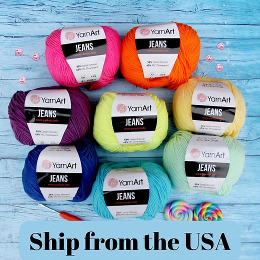 Yarnart Jeans Yarn: Cotton Acrylic Blend for Knitting Crochet - Etsy