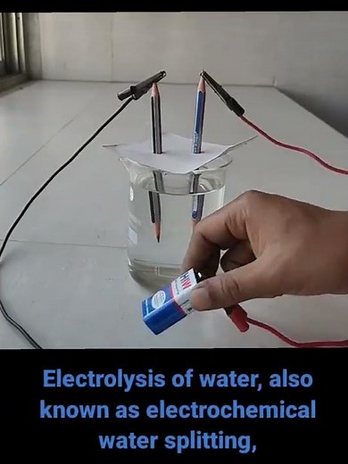 Electrolysis using salt experiment.