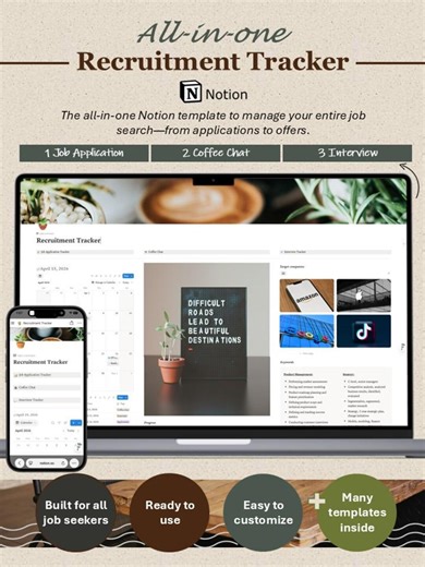 Notion Job Application Tracker | All-in-one MBA Recruiting System | Career Planner & Job Search Tool - Etsy