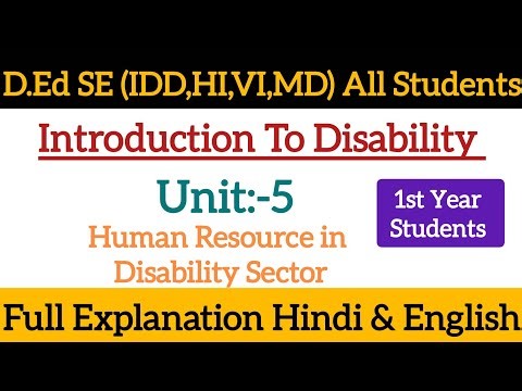 D.Ed SE (IDD,HI,VI) Introduction To Disability | Unit:- 5 | 1st Year| By Neha Rathore| Special D.Ed|