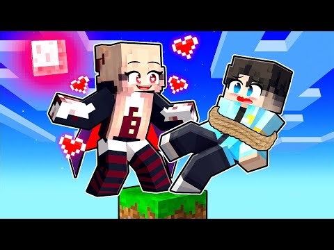 😱 Minecraft but I Stuck on ONE BLOCK with Yandere Vampire!