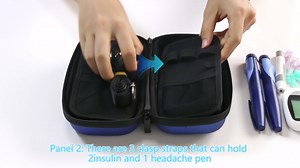 2025 Upgrade Insulin Cooler Travel Case TSA Approved, Temperature Display Refrigerated Diabetic Medication for Travel with Waste Bags, Two Straps and Two Reusable Ice Packs, Insulin Pen Cooler Blue