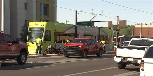 Motorcyclist injured in crash involving Tempe streetcar