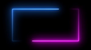 Neon effect rectangle frame Loop background 4K