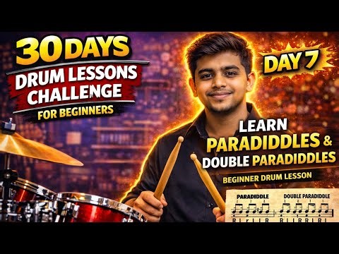 Day-7 Drum Lesson 🥁 | Paradiddle & Double Paradiddle | Increase Hand Speed Faster 