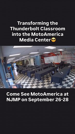 Get Ready with NJMP Set up for MotoAmerica has begun! Today the media room was prepped for all our media personnel. Be sure to buy tickets or tune in on MotoAmerica Live, Peacock, YouTube, FS1 & FS2, and MTRSPT1 to watch MotoAmerica superbikes at New Jersey Motorsports Park in Millville, NJ on September 26-28. | New Jersey Motorsports Park - NJMP