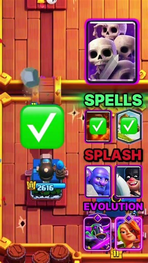 Spells Splash Evolution vs Skeleton
