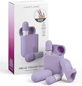 JIMMYJANE's Hello Touch Pro - Set of Two Rechargeable Finger Vibrators with Silicone Sleeves and Travel Case - Perfect for Adult Play and Pleasure for Women