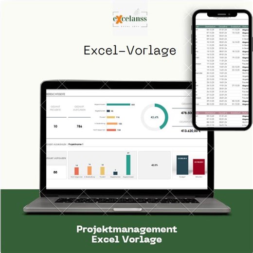 Projektmanagement Excel Vorlage | Mehrphasen Projektplaner Für 10 Projekte - Etsy