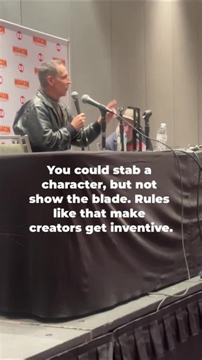 They said you can't stab anybody. But Bullseye stabbed Elektra! You can stab someone, just can't do a rear exit wound. You don't want to offend the children! #behindthescenes #moviemagic #storytime #funny #Elektra