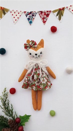 Jo Molony - Dollmaker | A little Christmas fox 🦊🎄 Mini fox doll sewing pattern to make a sweet keepsake gift. #handmadedoll #minidoll #dollpattern... | Instagram