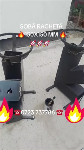 SOBĂ RACHETĂ 🚀🚀🚀 150X150 MM 💣💣💣 4MM GROSIME ✅️✅️✅️ TIRAJ NATURAL 🔥🔥🔥 PRETABILĂ PENTRU GĂTITUL IN AER LIBER CONSUM MIC DE LEMNE SAU ORICE REZIDUU USCAT #soba #🔥🔥🔥 #viralvideos #tikto #fyyyyyyyyyyyyyyyy