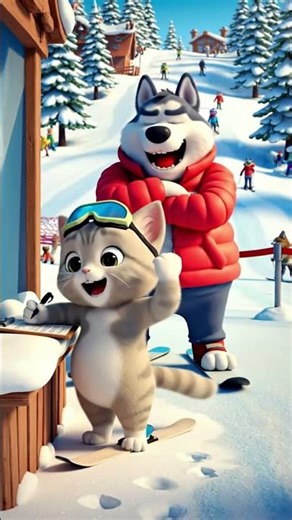 New to Snow? Learn From Snow Cat Leo's First Steps in a Winter Wonderland