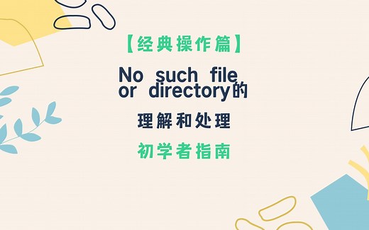 编程中no such file or directory的理解和处理