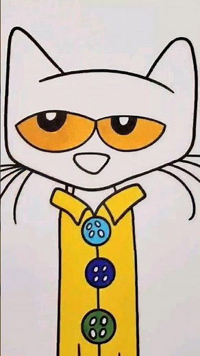 PETE THE CAT Coloring Easy #kidscoloring #petethecat #coloring #coloringbook - Color In Markers