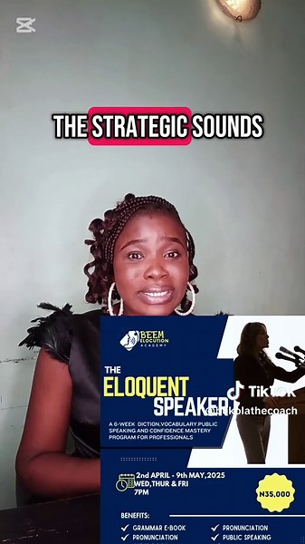 Become an Eloquent Speaker in 6 weeks In today's fast paced world,it is only people that can express their ideas clearly and with poise that are perceived as intelligent. Do you find it difficult to express your ideas in the midst of people? Is bad pronunciation holding you back from engaging in conversations? Do you know what to say,how to say but lack the confidence to let it out? Do you get stuck when speaking because you lack the right words to describe your thoughts? Do you want to enhance