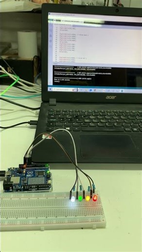 Lesson 3 Homework: setup 4 LEDs on a breadboard using 4 Arduino output pins &4x 1k resisters.