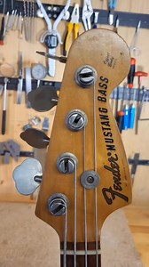 1973 Fender Mustang Bass on the bench for electronic repair #bassguitarist #bassguitar #luthiersoftiktok #luthiertok #luthiery #guitarrepair #luthiery | Jessica.violins