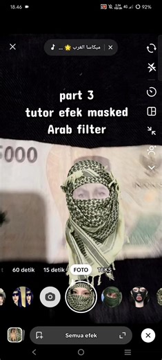 #bagian 3 = tutor efek masked Arab filter #uanglimaribu#fyppppppp | Arab Mask Filter