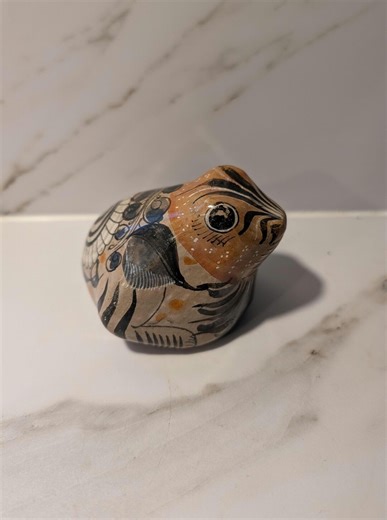 Tonala Pottery Frog : El Palomar Ceramic Toad Burnished Hand Painted - Etsy