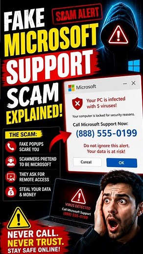 ⚠️ Fake Microsoft Support Scam Explained || Tech Support Hub || Scam Alert