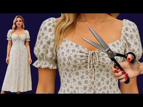 Pattern Making Tutorial – Square Neck Puff Sleeve Maxi Dress – Wish I Knew This Sooner ✅ #sewing