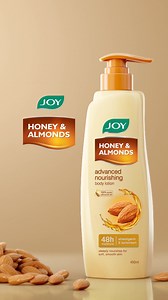 23K views | Say hello to soft, nourished skin with Joy Honey & Almonds Body Lotion! ✨ Enriched with 100% pure almond oil ✨ 48 hours of deep moisturisation ✨ Keeps skin soft and supple all day long ✨ Quick-absorbing and non-sticky formula Get your daily dose of skincare today  | Joy | Facebook