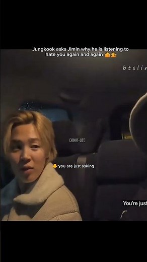 Jk asked Jimin why he was listening to hate you repeatedly 🤣😂 #bangtan #bts #shorts #jungkook #jimin