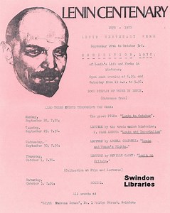 1970: Lenin Centenary - events at Edith Stevens House, 1 Bridge Street, Swindon (poster)