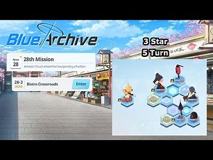 Blue Archive Global - Story Stage Normal 28-3 (3 Star & 5 Turn Clear)