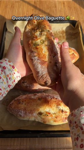 How to Make Overnight Olive Baguette at Home