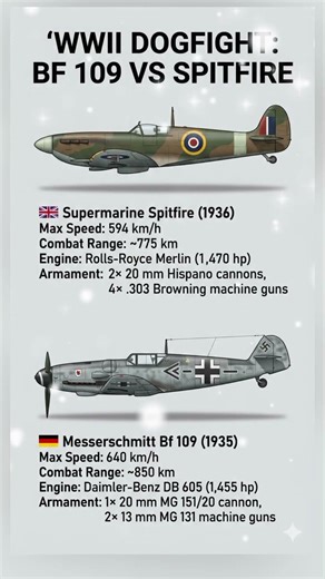 Bf 109 vs Spitfire - Legendary WWII Fighters Compared