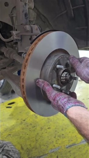 install new front brake pads and rotor resurfacing #automobile #mechanic #carpart #carrepair