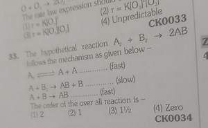 The rate law expression(1) \mathrm { r } = \mathrm { k } \mid ... | Filo