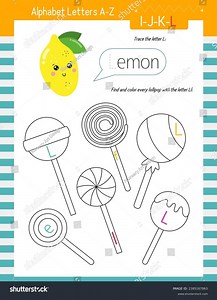 Letter Trace Find Color Worksheet Kids Stock Vector (Royalty Free) 2385167863 | Shutterstock