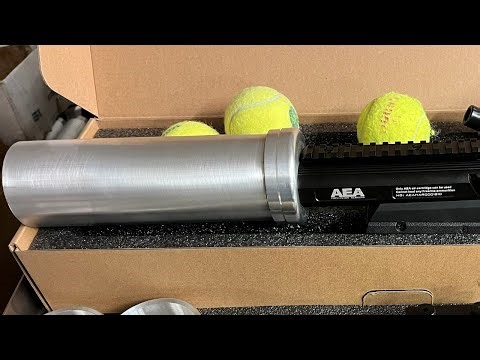 Outside Tennis Ball test w/ Custom AEA Harpoon tennis ball launcher VID218