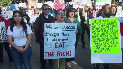 Anti-ICE protesters hold Los Angeles demonstration