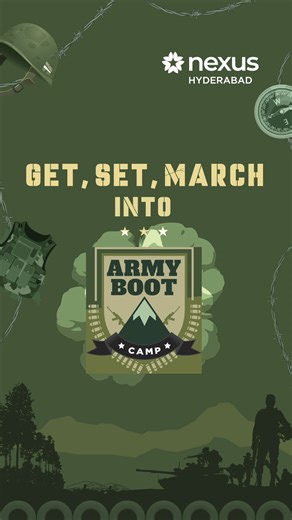 Are your little troopers ready? ​ The training arena is lined up with all the equipment needed to have a great time. This summer, bring your children to Army Boot Camp and have them experience the exciting activities and workshops we have in store for them. ​ ​Let's start this mission!​ Head over to Nexus Hyderabad today.​ Tickets starting at INR 199/- ​ To book your tickets, click on the link: https://in.bookmyshow.com/events/army-boot-camp/ET00398420 #AbHarDinKuchNaya #SomethingNewEveryday #Ne