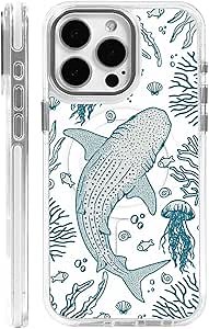 DAIZAG Case for iPhone 16 Plus, [Compatible with MagSafe],Whale Shark Ocean Coral Reefs Jellyfish Phone Case for Women Girls Magnetic Clear Cover Case for iPhone 16 Plus