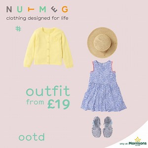 This week’s #Nutmeg #OOTD celebrates all things summer with this gorgeous dress & hat available in store now. 👗👒 po.st/stfinder | Morrisons
